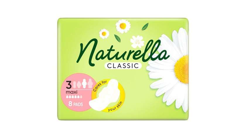 Naturella Classic Maxi Sanitary Pads with Chamomile Scent with Wings 8 Pcs