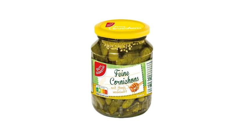 Fine Cornichons with Honey 350g