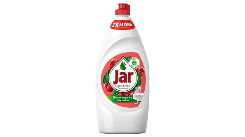 Jar Clean & Fresh Pomegranate & Honeysuckleliquid Dishwashing Detergent for Brilliant Cleanliness 900ml
