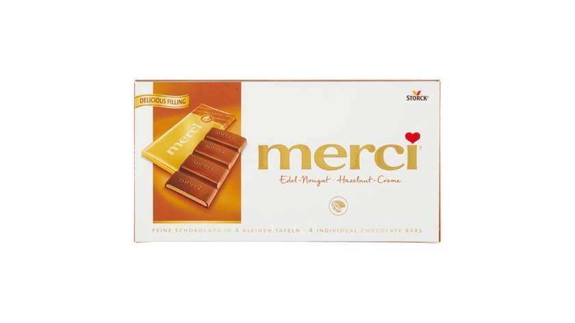 Merci Milk Chocolate Filled with Hazelnut Cream 112g
