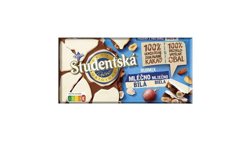 Orion Student Seal Milk-white Chocolate with Peanuts, Raisins and Jelly 170g