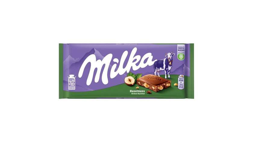 Milka Alpine Milk Chocolate with Crushed Hazelnut Kernels 100g