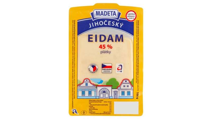 Madeta South Bohemian Edam 45% Slices 100g