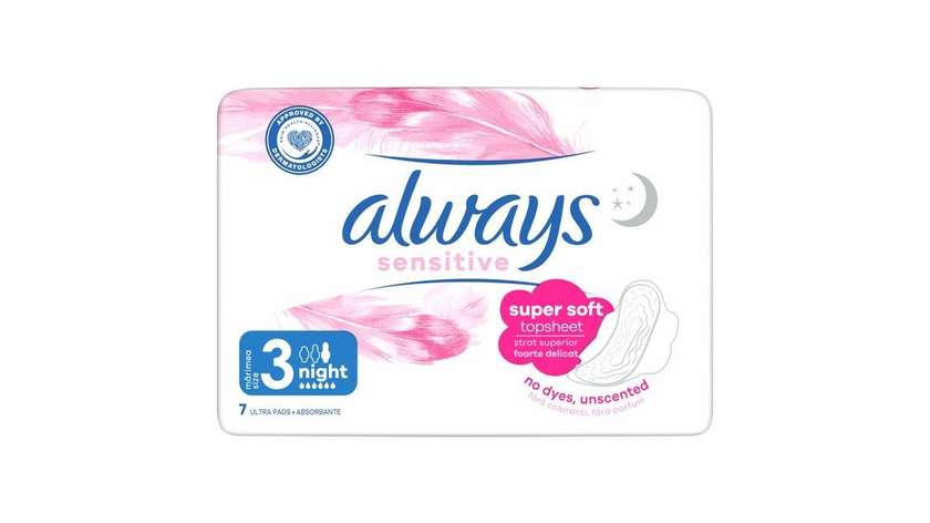 Always Platinum Secure Night Sanitary Pads with Wings 7 Pcs