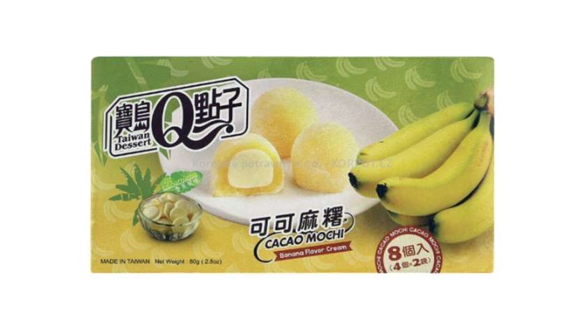 Q Brand Custard Mochi Banana 168g