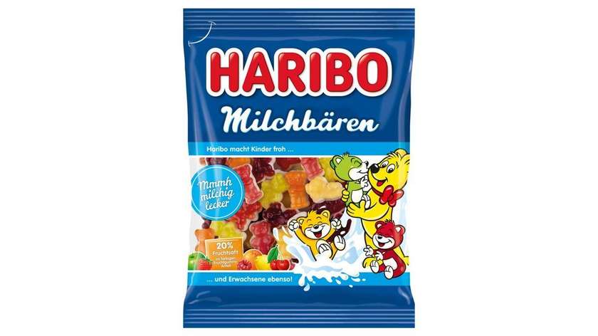Haribo Milchbären Fruit Jelly with Skimmed Milk Powder and Fruit Juice From Concentrates 160g