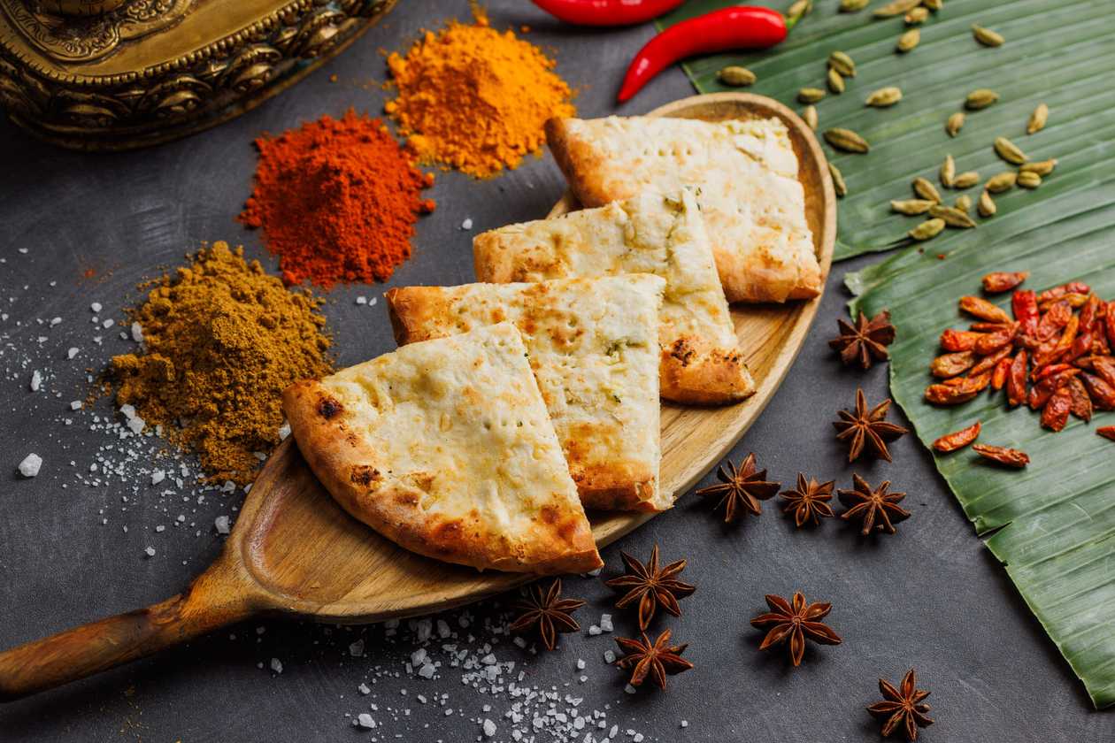Cheese-Garlic Naan