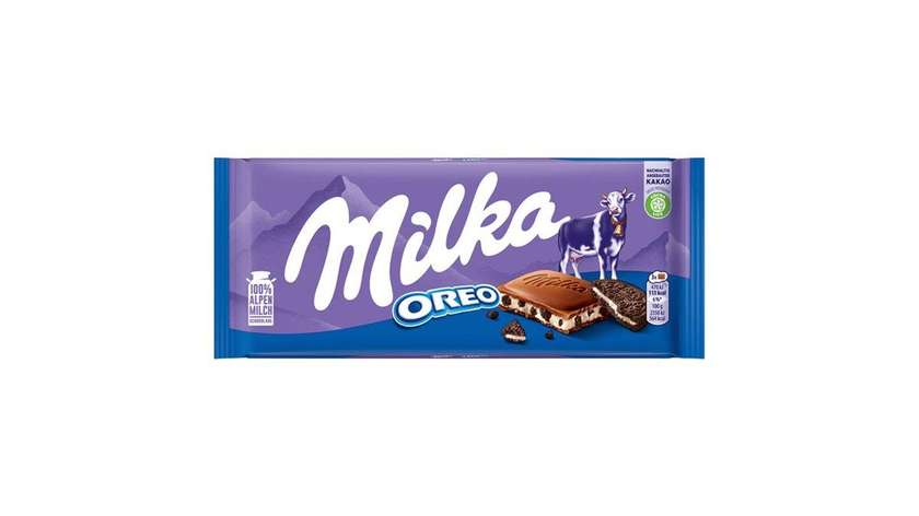 Milka Oreo Pieces of Cocoa Cookies in Milk Chocolate 100g