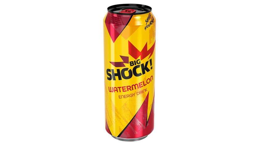 Big Shock! Watermelon Carbonated Energy Drink 500ml