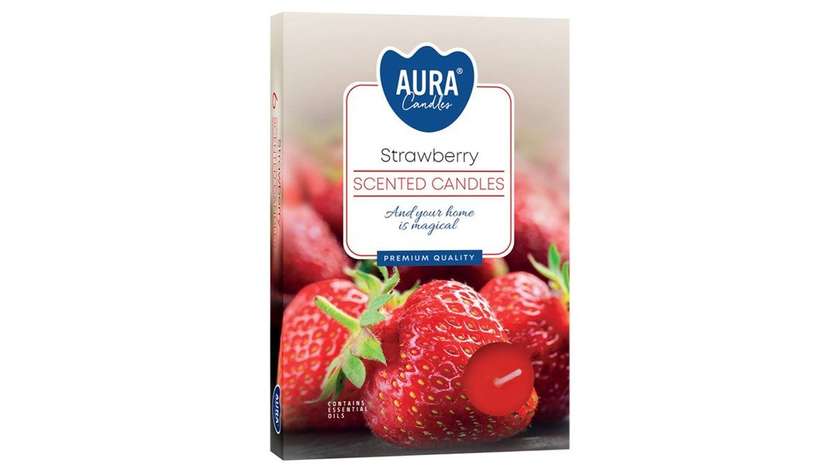 Aura Scented Tea Candles in a Strawberry Box 6 Pcs