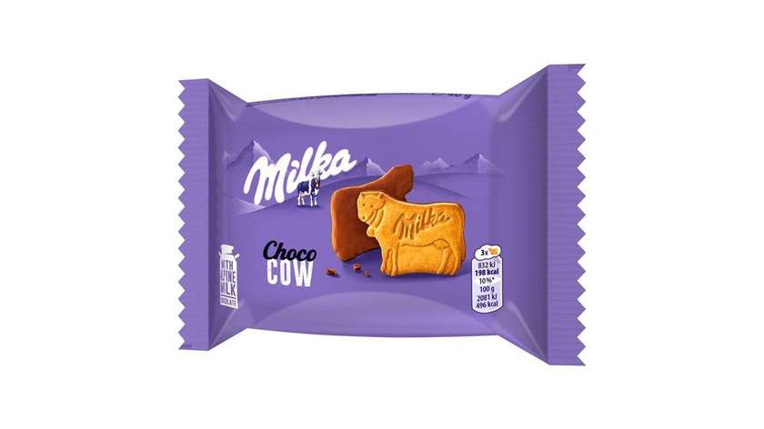 Milka Choco Cow Cookies Semi-dipped with Milk Chocolate From Alpine Milk 40g