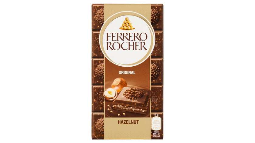 Ferrero Rocher Original Milk Chocolate Filled with Hazelnut Filling and Hazelnut Pieces 90g