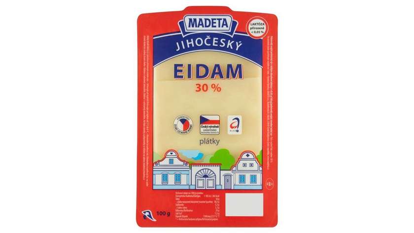 Madeta South Bohemian Edam 30% Slices 100g