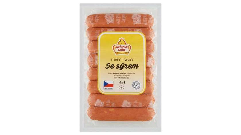 Vodňanské Chicken Chicken Sausages with Cheese 290g