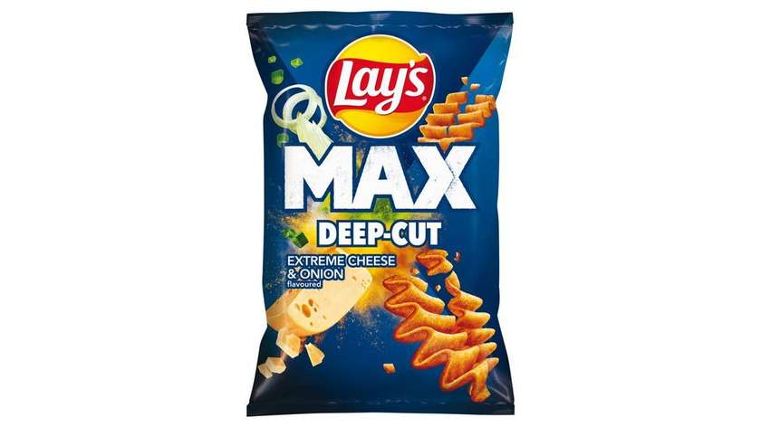 Lay's Max Deep-cut Fried Potato Chips with Cheese and Onion Flavor 55g