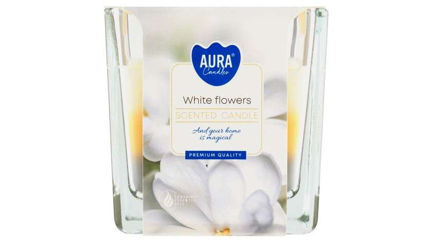 Aura Candle Scented with White Flowers 170g