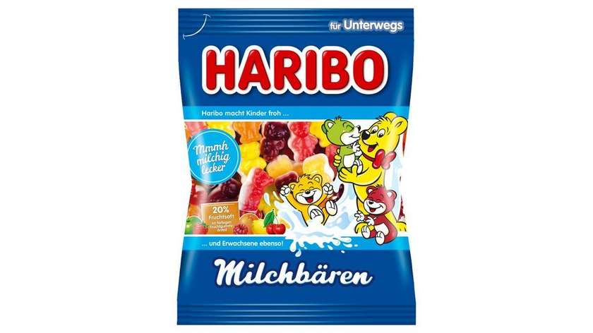 Haribo Milchbären Jelly Bears with Skimmed Milk Powder and Fruit Juice From Concentrates 85g