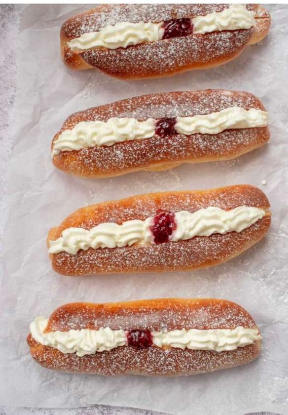 Cream and jam bun