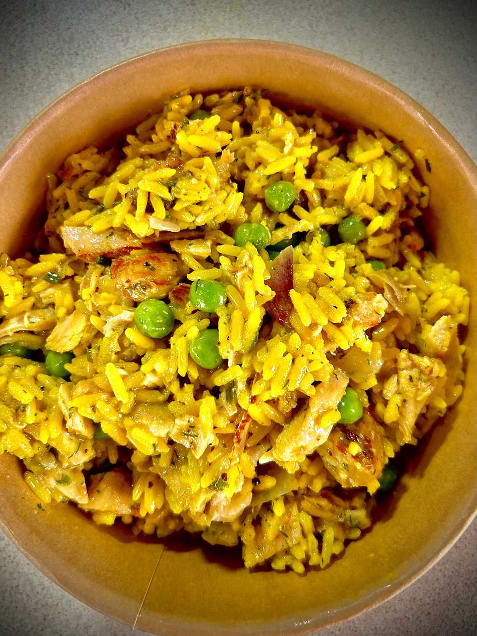 Chicken garlic mushroom rice