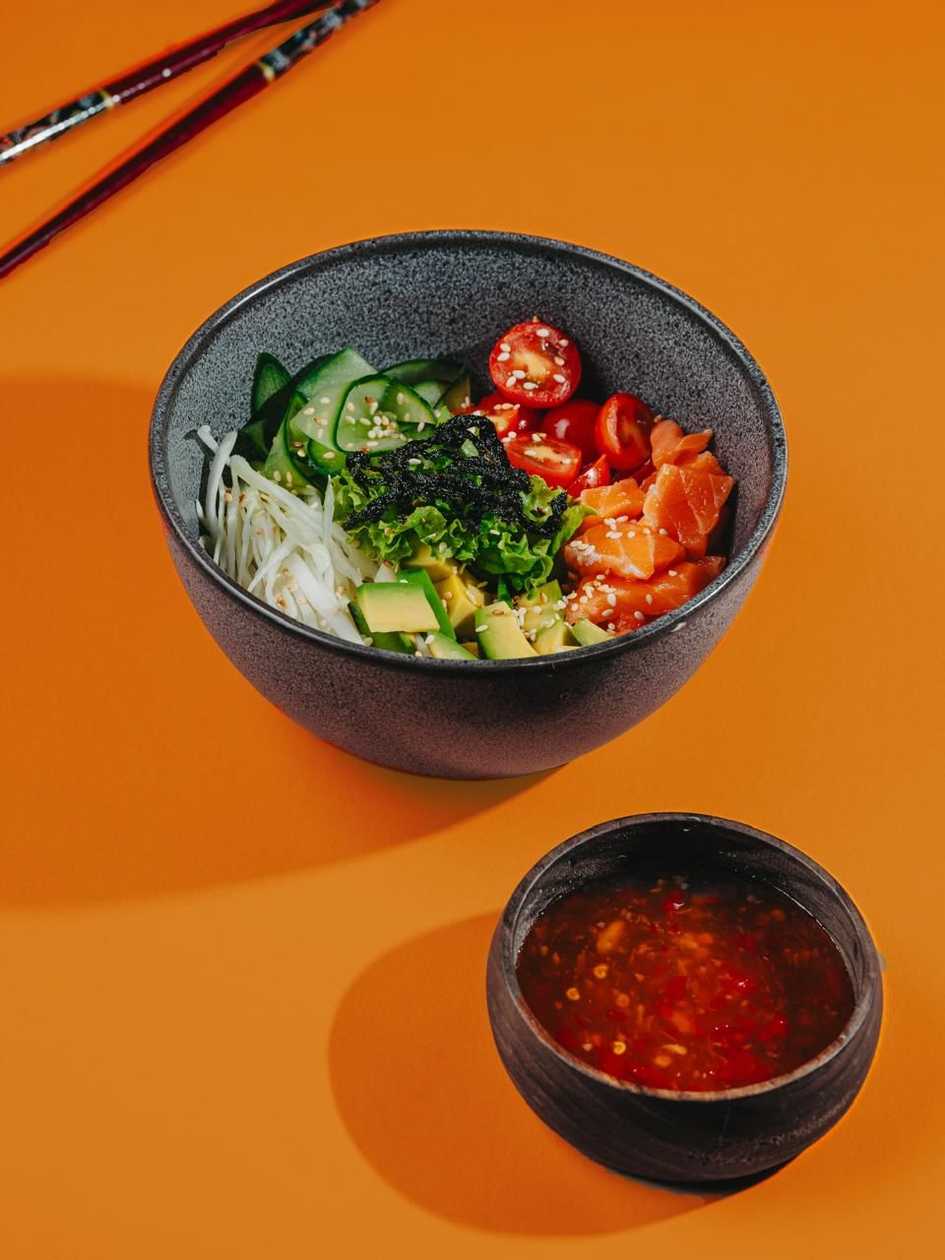 Bowl with salmon