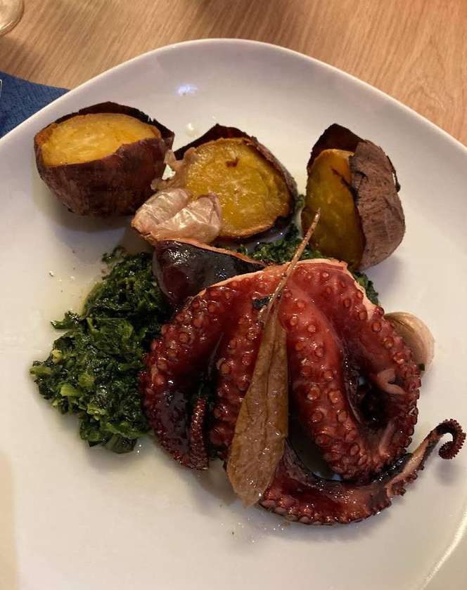 Octopus with Roasted Sweet Potatoes