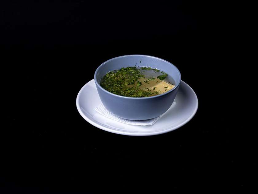 Chicken Broth with Ravioli