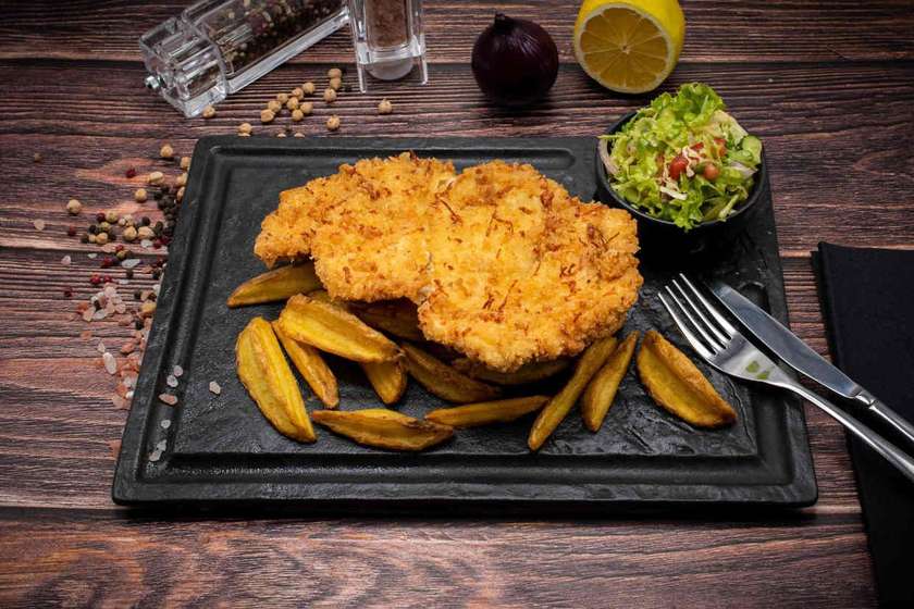 Schnitzel in Cheese Crust