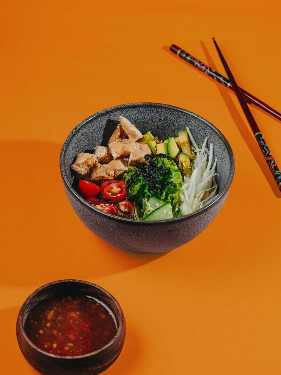 Bowl with chicken