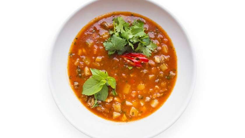 Hot meat soup