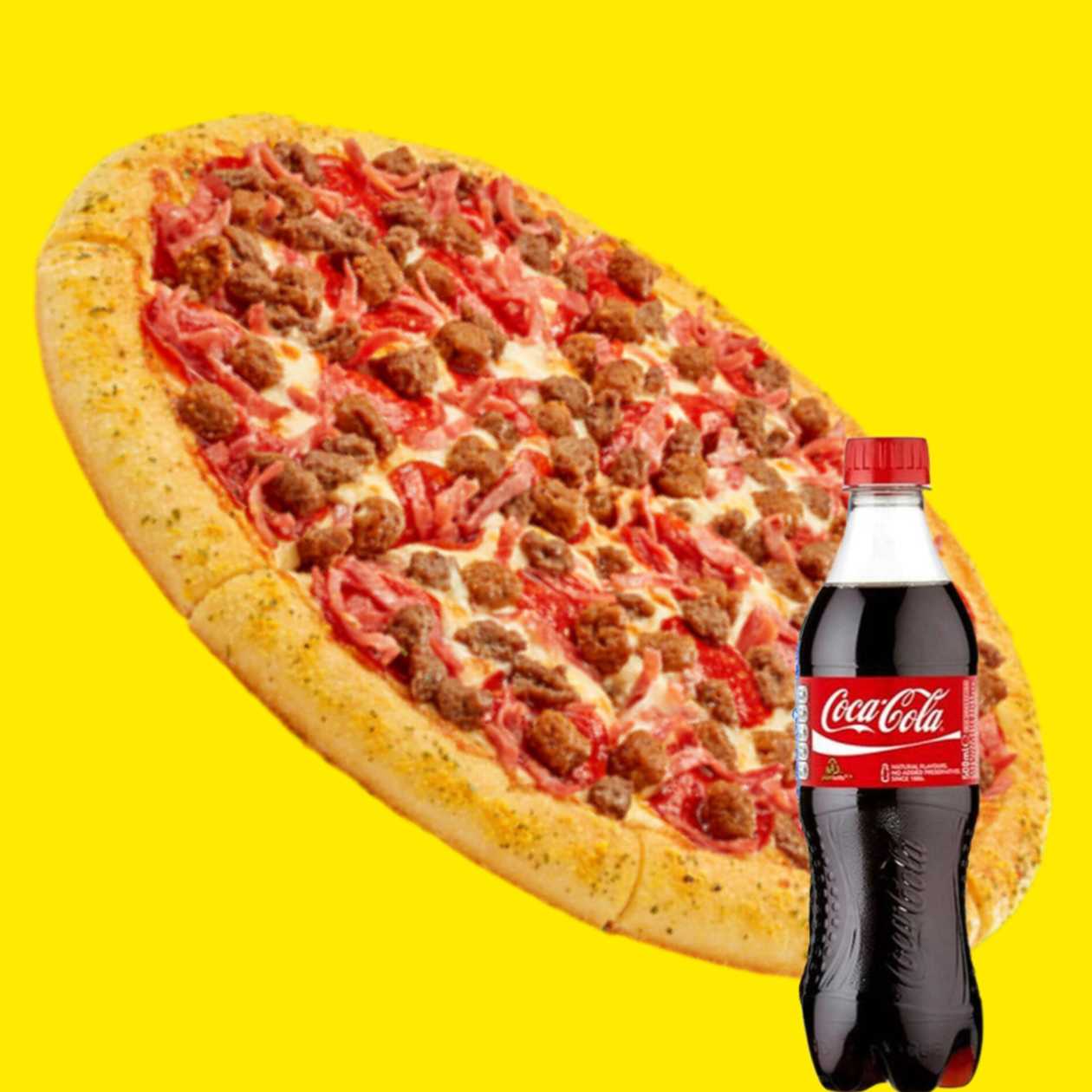 KUŞBAŞILI ETLİ🔥 PENDİRLİ🔥 PİZZA ( 25 cm.) + COLA (300 ml.)