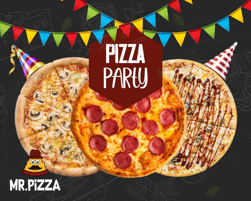 Pizza Party 3 Kiçik Pizza (25 sm) 40% Endirim!