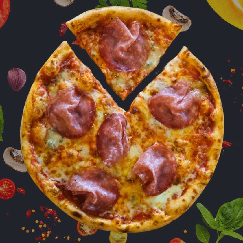 Pizza Quattro Formaggi con Salami