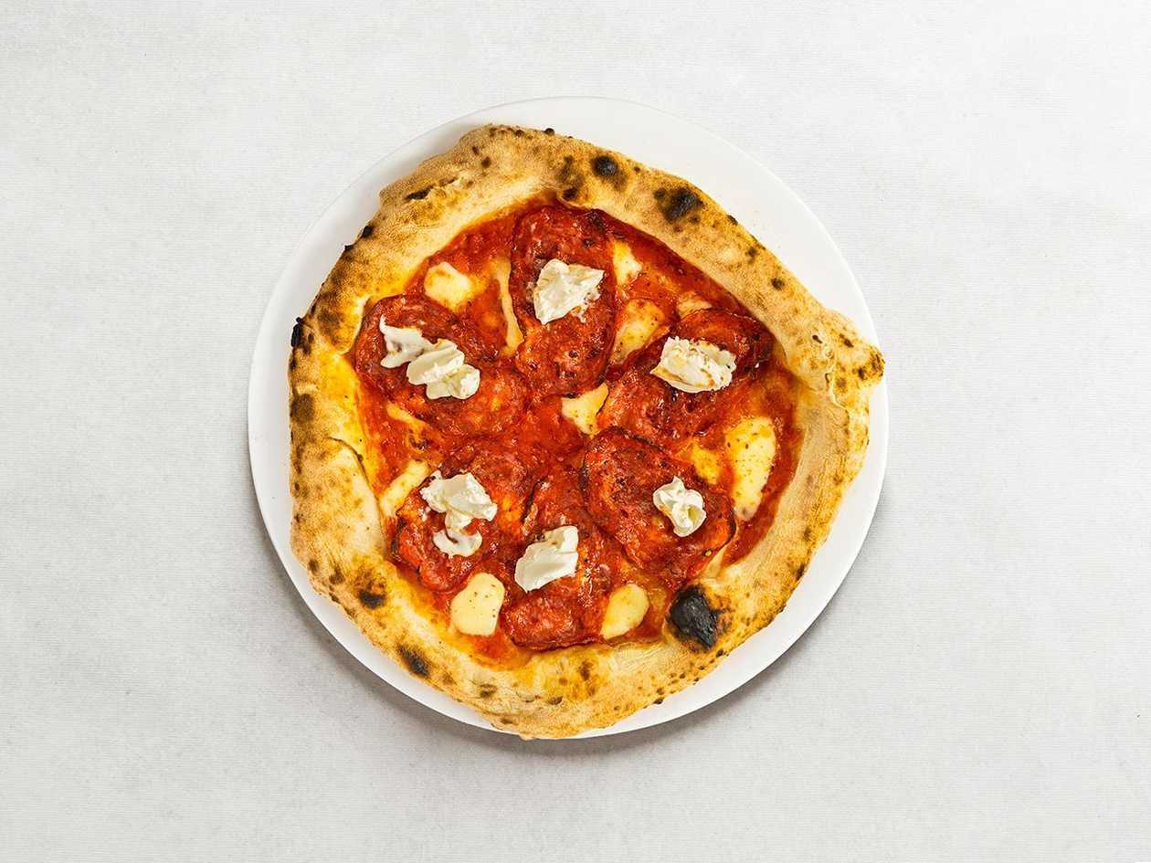 Pizza Spinaci Spianata e Gorgonzola