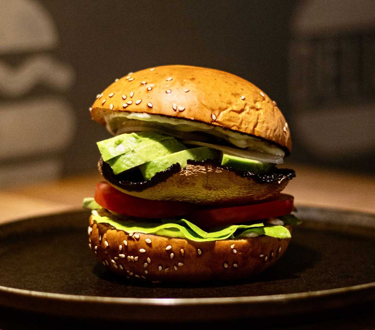 VEGAN Portobello burger with avocado