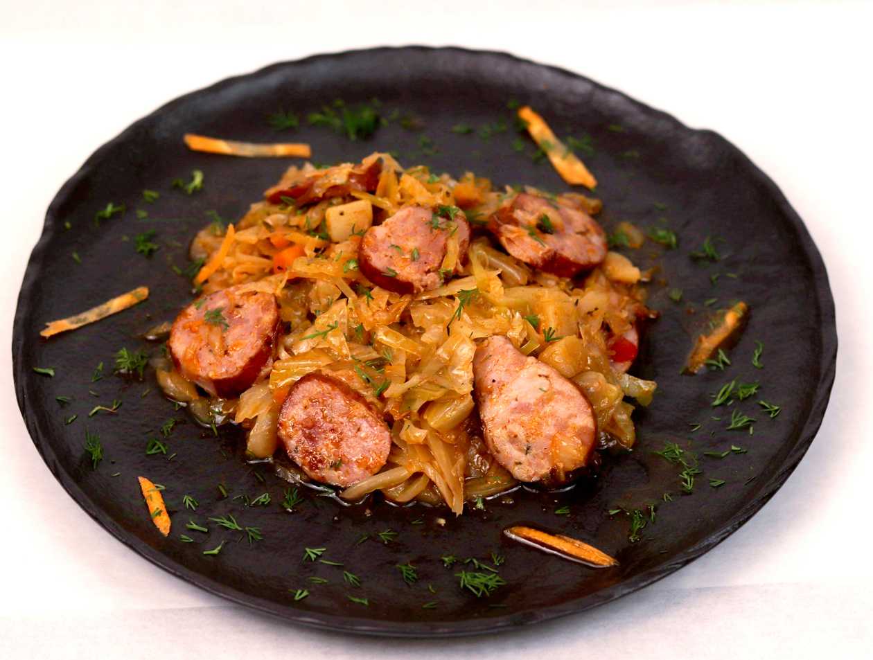 Sautéed Cabbage with Sausages - 200g