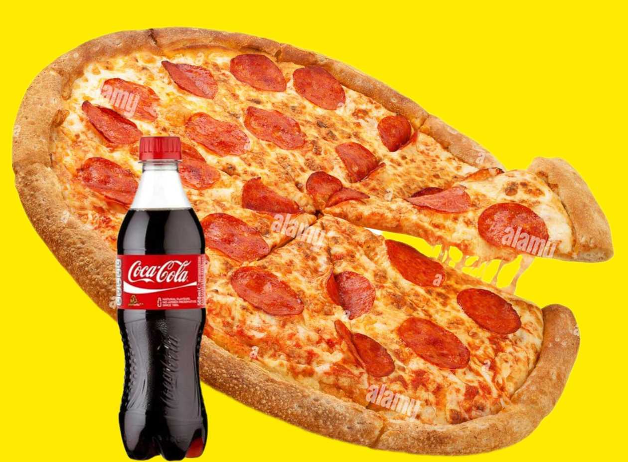 Pepperoni pizza(25sm) + Cola 300ml🍕 ❤️