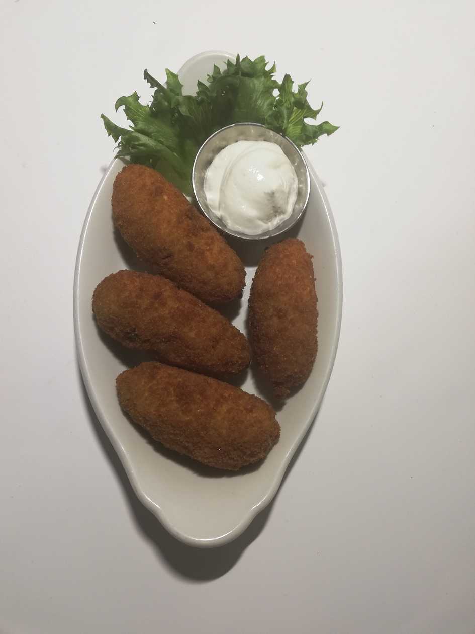 Cheese filled jalapenos with dill sauce