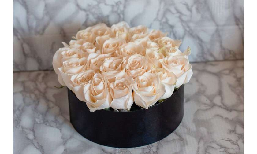 White Roses In A Box