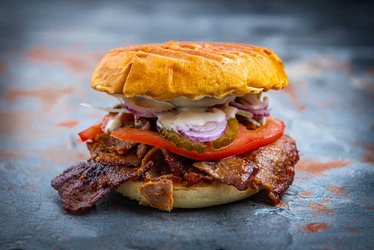Kebab beef burger