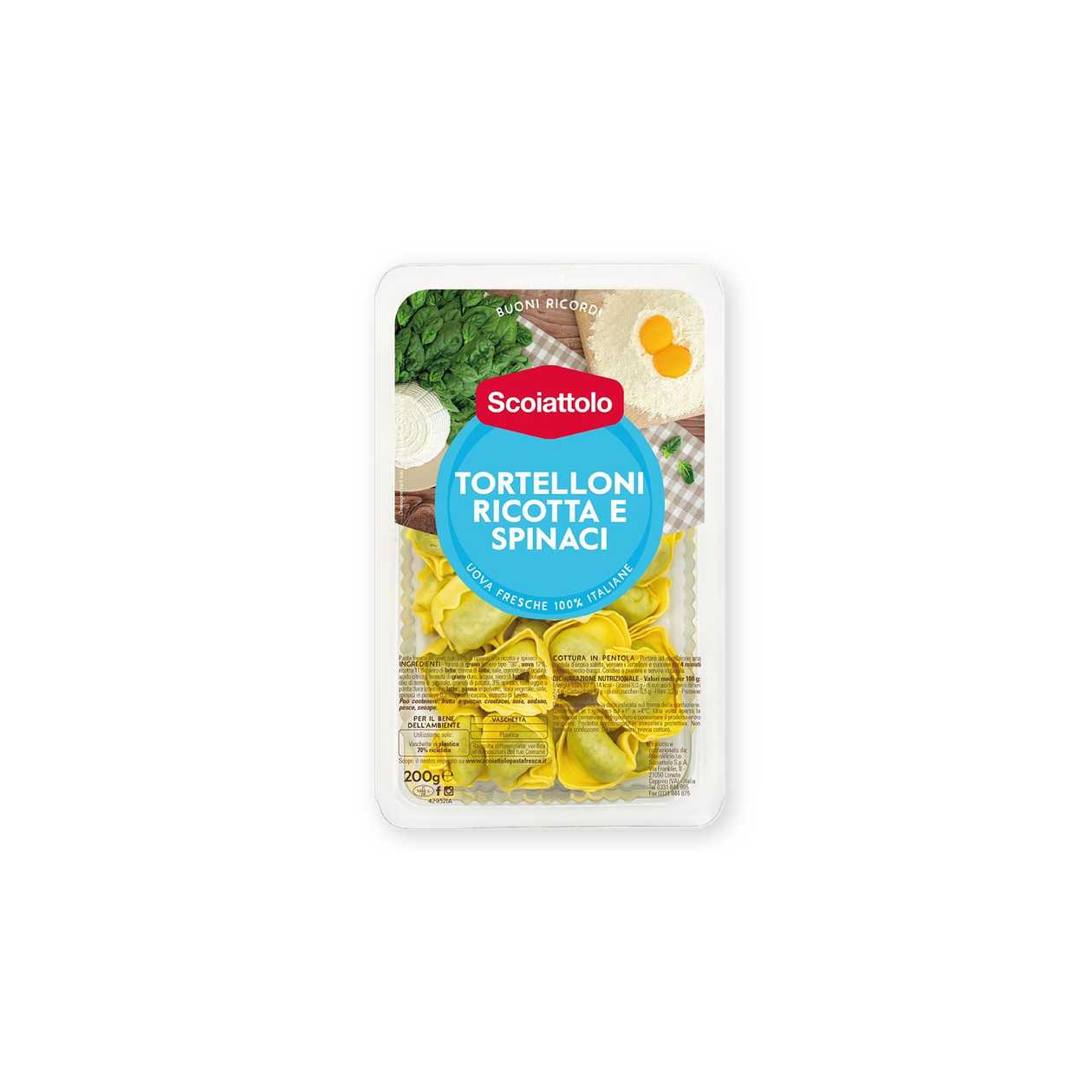 Scoiattolo TORTELLINI Ricotta and spinach. 200g