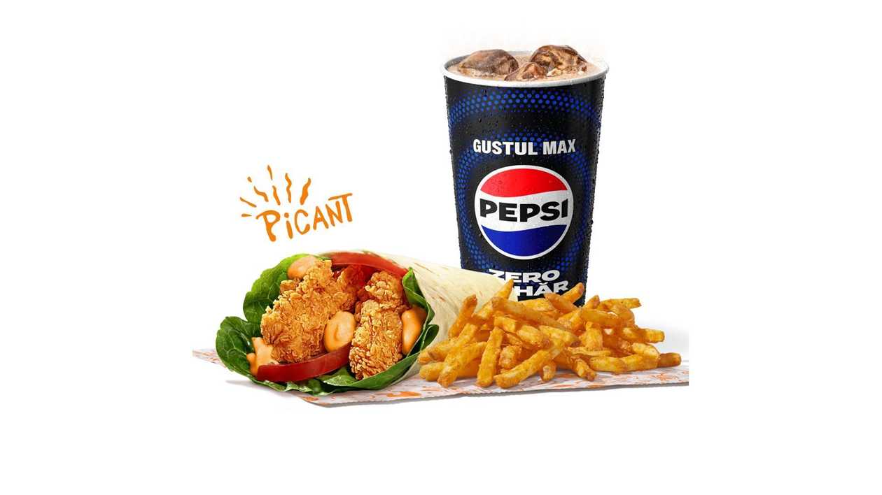 Spicy Chicken Wrap Large Meal