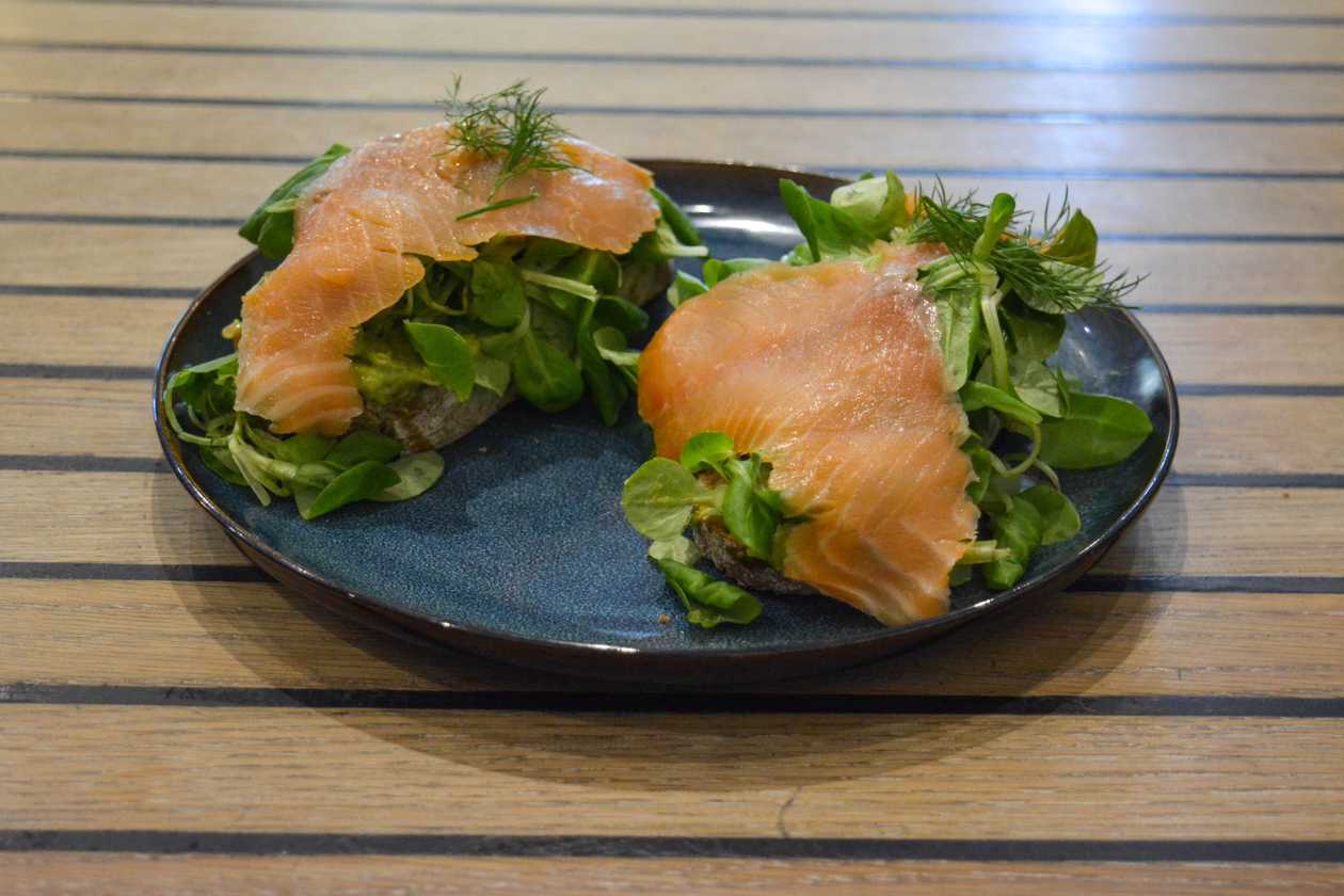 Avocado Bread with Smoked Salmon
