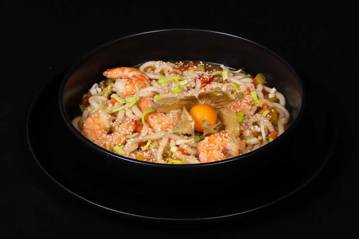 Pasta with prawns