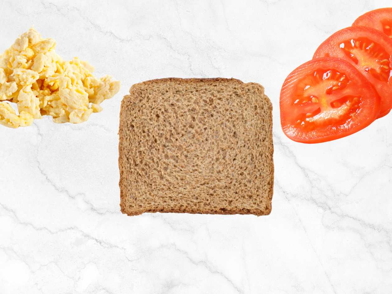Toast w/ Scrambled Eggs & Tomato in "Shape" Bread