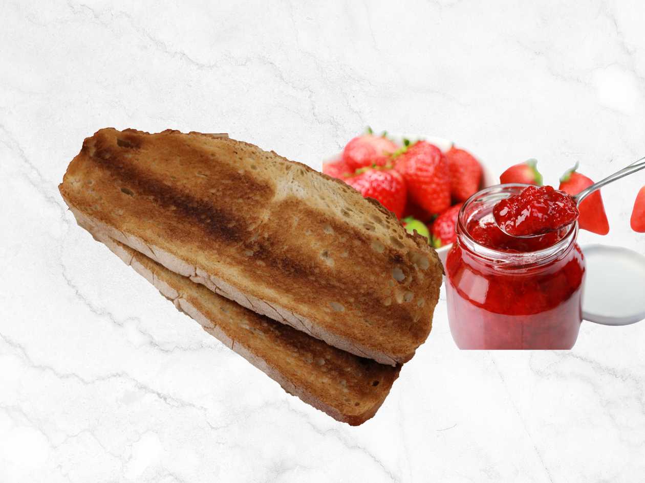 Toast w/ Strawberry Jam in "Alentejano" Bread