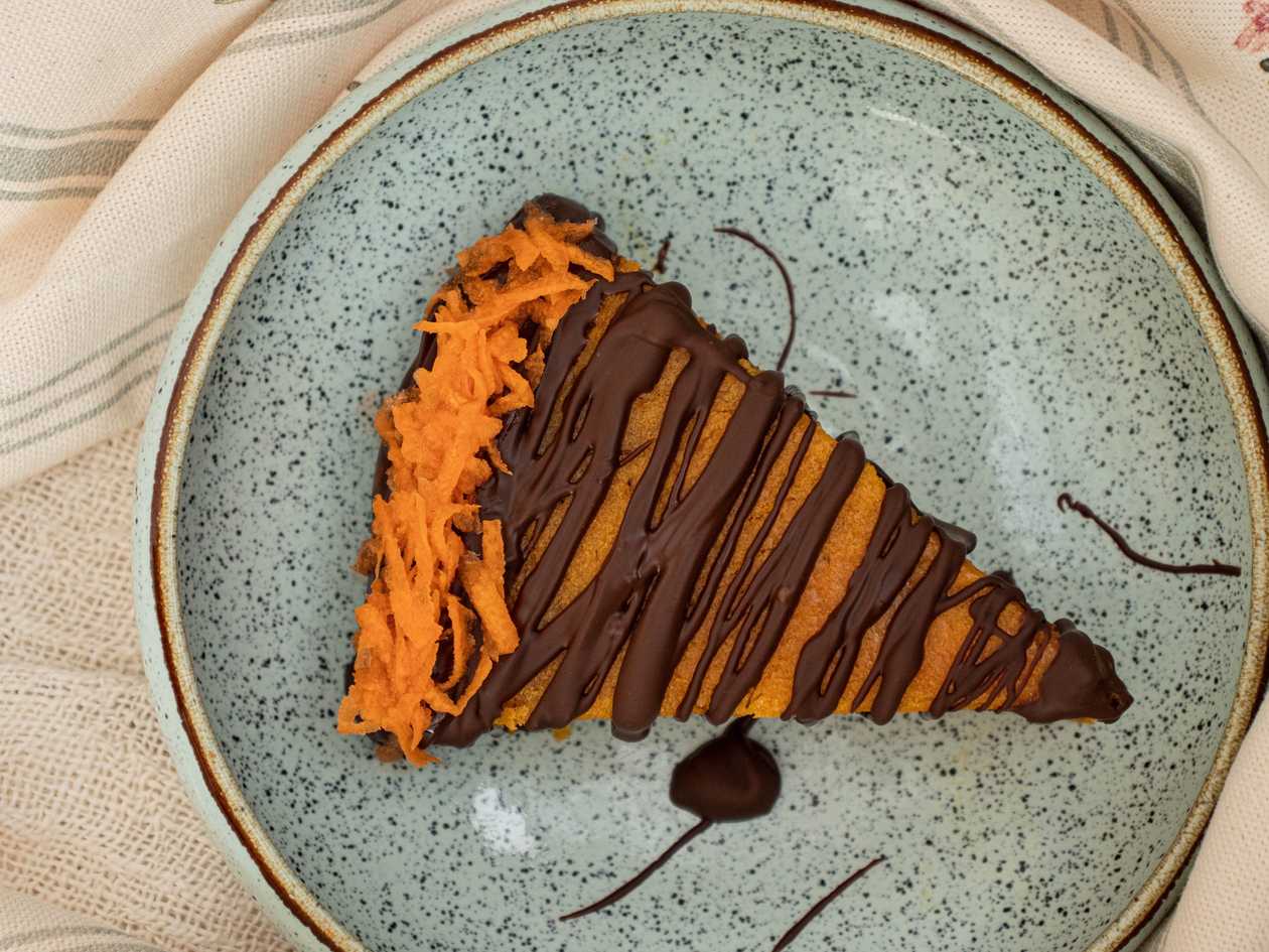 Carrot Cake with Cocoa Glaze (Vegan)