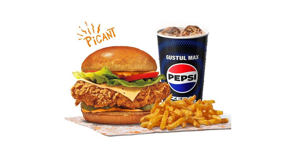 Spicy Chicken Sandwich Deluxe Large Meal