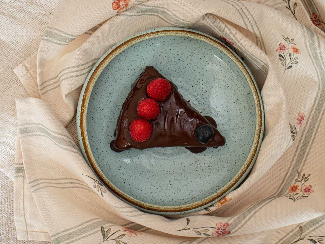 Beetroot and Cocoa Cake with Chocolate and Red Berries (Vegan)