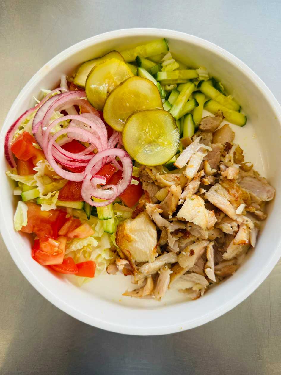 Salad with kebab meat
