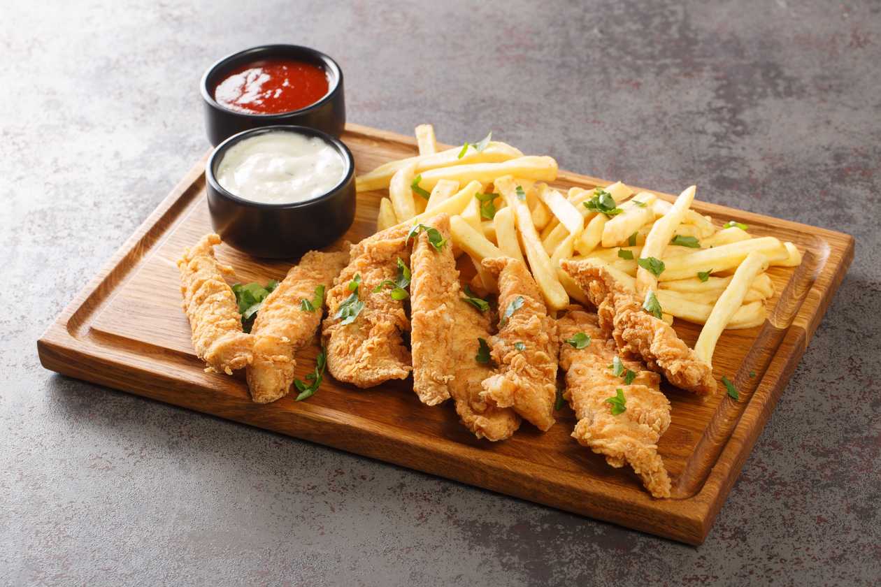 Crispy strips and fries
